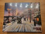 Indoor canvas met Led verlichting winter sneeuw 38x48cm, Ophalen of Verzenden, Nieuw
