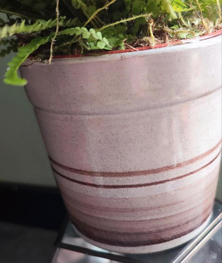 Vintage Bloempot - Charmante Uitstraling, Tuin en Terras, Bloempotten, Gebruikt, Aardewerk, Binnen, Minder dan 40 cm, Minder dan 25 cm