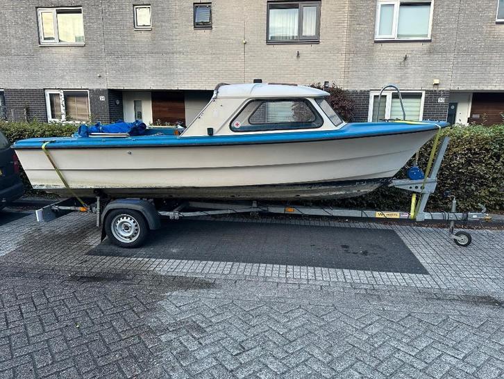 fjordling 17 ht 1965, Watersport en Boten, Speedboten, Gebruikt, 3 tot 6 meter, Benzine, Minder dan 70 pk, Polyester, Buitenboordmotor