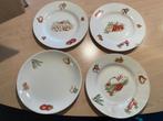 borden 4 stuks en sauskommetje met groente/fruit, Huis en Inrichting, Keuken | Servies, Ophalen of Verzenden, Overige stijlen