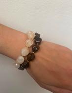 Mooie armbanden met natuurlook kralen en goud, Sieraden, Tassen en Uiterlijk, Overige materialen, Bruin, Nieuw, Ophalen of Verzenden
