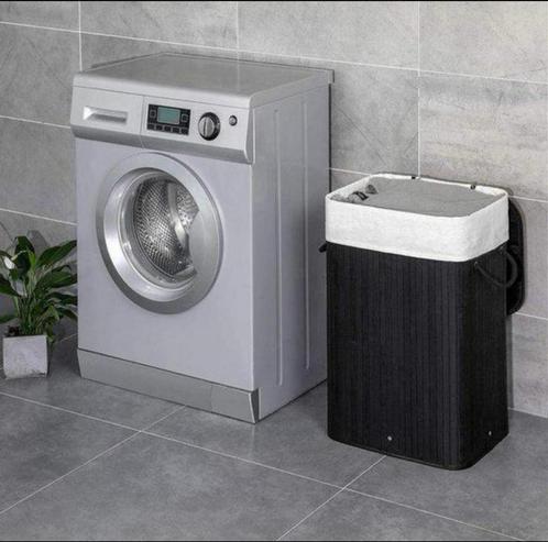 Infinity Goods Wasmand met Deksel Zwart - Bamboe NIEUW, Huis en Inrichting, Badkamer | Badtextiel en Accessoires, Nieuw, Overige typen