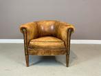 Schapenleren clubfauteuil DNG klein tub model vintage, Ophalen, Gebruikt, Hout