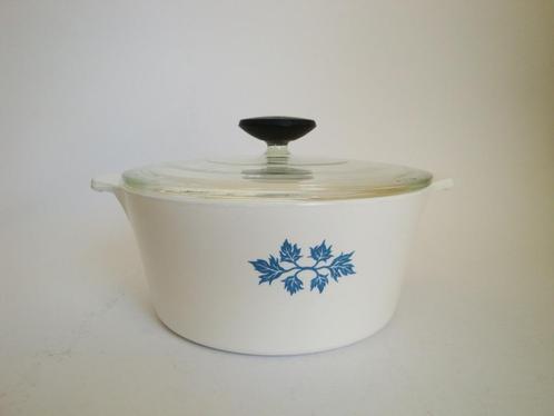 vintage pyroflam blue band rond glaskeramiek oven pan bak, Huis en Inrichting, Keuken | Potten en Pannen, Gebruikt, Overige typen