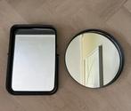 Spiegels staand en rond zwart metaal, Minder dan 50 cm, Gebruikt, Rond, Ophalen of Verzenden