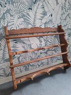 Prachtig oud borden en kopjes rek voor aan de muur, hout, Ophalen of Verzenden, Gebruikt