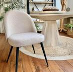 4 x Luxe eetkamerstoelen; Teddy Bouclé beige/creme, Overige kleuren, Ophalen of Verzenden, Zo goed als nieuw, Stof