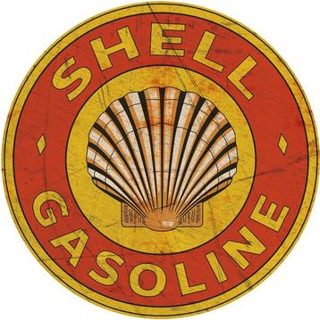 Rond wandbord Shell Gasoline beschikbaar voor biedingen