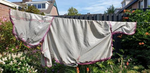 Vliegendeken met afneembare hals en vliegenmaskers., Dieren en Toebehoren, Paarden en Pony's | Dekens en Dekjes, Zo goed als nieuw
