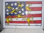 Poster Keith Haring - American Flag 1997, Verzamelen, Rechthoekig Liggend, Ophalen of Verzenden, Zo goed als nieuw, A1 t/m A3