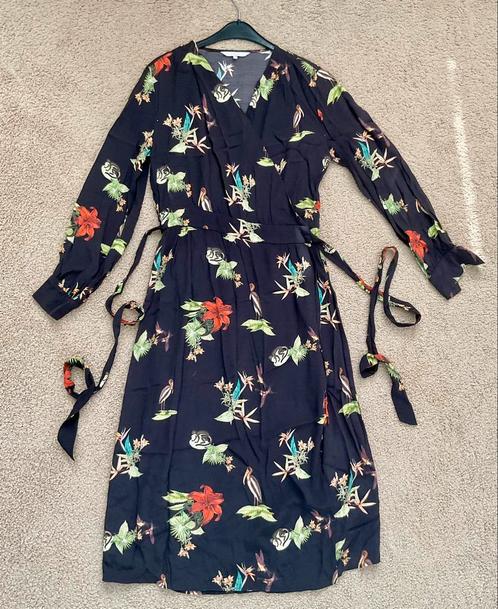 Yaya wikkeljurk met tropische print, maat 38, Kleding | Dames, Jurken, Zo goed als nieuw, Maat 38/40 (M), Onder de knie, Verzenden