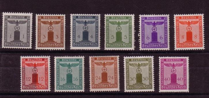 Set NSDAP Zegels uit 1942 (DR D155-D165), Verzamelen, Militaria | Tweede Wereldoorlog, Overige soorten, Duitsland, Verzenden