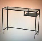 Mooie side table met glasplaat, Ophalen of Verzenden, Zo goed als nieuw, 25 tot 50 cm, Rechthoekig