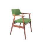 Vintage deense fauteuil Svend Aage Eriksen Ploegwool groen, -, Verzenden, Minder dan 75 cm, -
