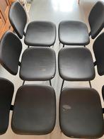 Zwarte eettafelstoelen, kunstleer en staal, Huis en Inrichting, Ophalen, Gebruikt, Zwart, Vijf, Zes of meer stoelen