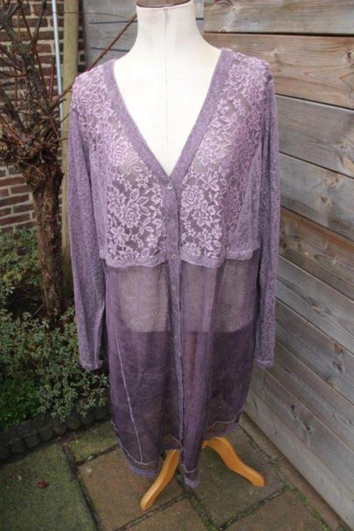 Vest paars kant X-Two mt 2 (50) transp Vaste prijs, Kleding | Dames, Grote Maten, Zo goed als nieuw, Trui of Vest, Paars, Ophalen of Verzenden