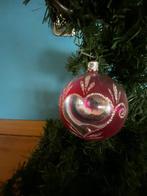 Roze rood,  2 kerstballen doorzichtig hart en ster afbeeldin, Ophalen of Verzenden, Zo goed als nieuw