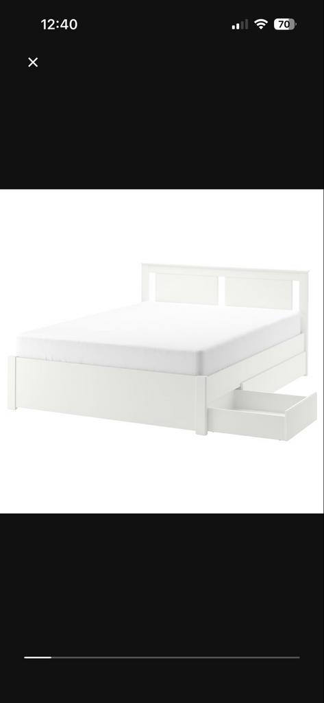 IKEA Songesand bed 160 cm - Houten lattenbodem houders, Huis en Inrichting, Slaapkamer | Bedden, Gebruikt, Tweepersoons, 160 cm