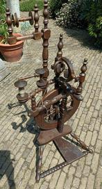 Spinnewiel schippertje model met 3 klossen + haspel. WERKEND, Ophalen of Verzenden, Gebruikt, Spinnewiel