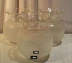 3 Prachtige Antieke Glazen Lampenkappen - 16cm op 4,5cm, Huis en Inrichting, Lampen | Lampenkappen, Ophalen of Verzenden, Zo goed als nieuw