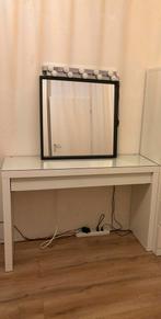 Ikea make-up tafel met spiegel en lampen, Huis en Inrichting, Ophalen, 100 tot 150 cm, Zo goed als nieuw, Minder dan 100 cm