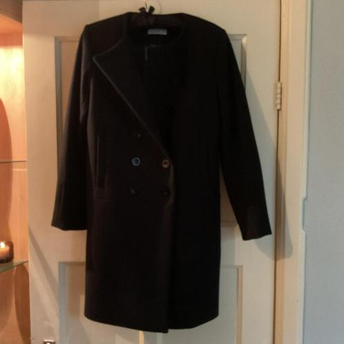 PRACHTIGE NIEUWE ELEGANTE SANDRO ZWARTE JAS WOL/CASHMERE, Kleding | Dames, Jassen | Winter, Nieuw, Maat 36 (S), Zwart, Ophalen of Verzenden