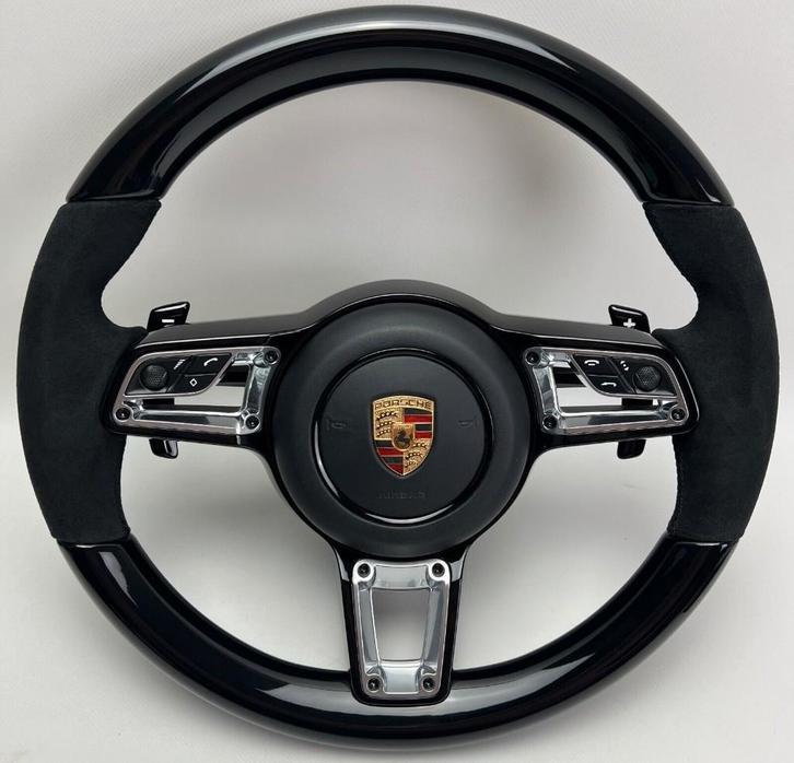 Porsche glanszwart alcantara compleet PDK stuur upgrade, Auto diversen, Tuning en Styling, Ophalen of Verzenden