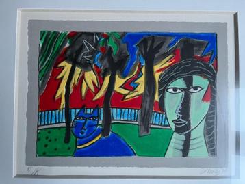 Schilderij Corneille "Le chat blue" 1998 / artist’s proof beschikbaar voor biedingen
