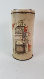 Brocante Beschuitblik HUS, 20 cm hoog, 10 cm diameter. 2A12, Ophalen of Verzenden, Gebruikt, Koek(jes)