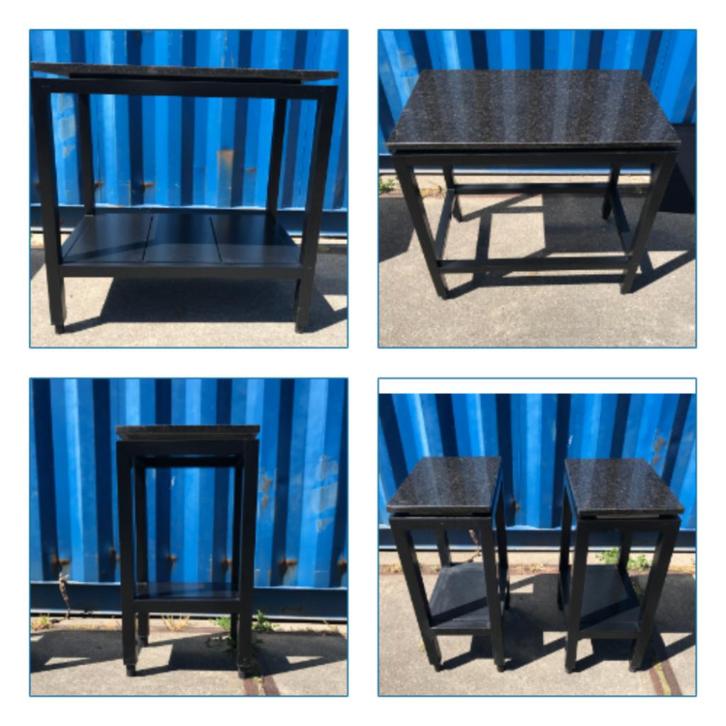 diverse marmeren / hard stenen tafeltjes, Huis en Inrichting, Tafels | Bijzettafels, Zo goed als nieuw, Rond, Minder dan 55 cm