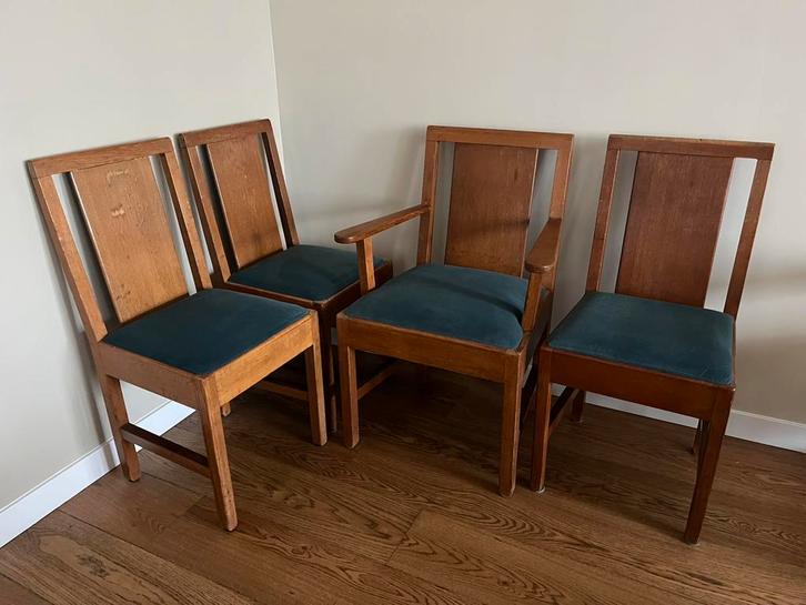 Penaat Museale Stoelenset Eiken Jaren 30, Antiek en Kunst, Antiek | Meubels | Stoelen en Banken, Ophalen