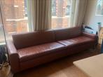 5-zits bank Gelderland 5300, leer cognac, Ophalen, 250 tot 300 cm, Gebruikt, Rechte bank