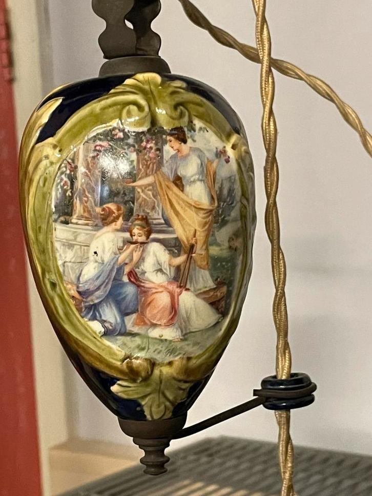 Zeer zeldzame antieke pendellamp 1890-1900, Antiek en Kunst, Antiek | Lampen, Ophalen