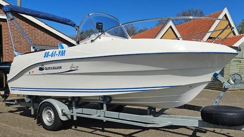 Quicksilver 525 Flamingo met 115pk Mercury en  trailer, Watersport en Boten, Vis- en Consoleboten, Gebruikt, 70 pk of meer, 3 tot 6 meter