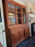 Mooie teakhouten buffetkast/keukenkast, Huis en Inrichting, Kasten | Buffetkasten, Ophalen, 200 cm of meer, Glas, Zo goed als nieuw