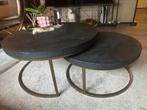 Erik kuster stijl visgraat salontafel set, Huis en Inrichting, Tafels | Salontafels, Ophalen, 50 tot 100 cm, Rond, Nieuw