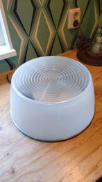 Vintage plafondlamp Holophane, Ophalen of Verzenden, Gebruikt, Glas, Mid century