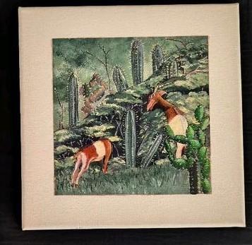 Acryl schilderij Curaçao - Geiten in de mondi, Huis en Inrichting, Woonaccessoires | Schilderijen, Tekeningen en Foto's, Nieuw
