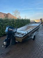 Aluminium platbodem met 60 pk yamaha autolube, Ophalen, Aluminium, Zo goed als nieuw, Minder dan 70 pk