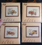 4x zeldzaam lanarte vintage oldtimer borduurpakket, Hobby en Vrije tijd, Verzenden, Nieuw, Handborduren, Borduurpakket