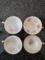 vintage kopjes en schoteltjes bloemen schoteltje gouden rand, Antiek en Kunst, Antiek | Servies los, Ophalen of Verzenden