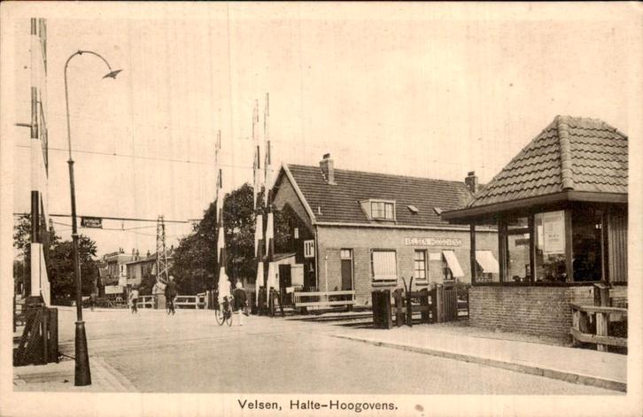 Velsen - Halte-Hoogovens - Stationgebouw, Verzamelen, Ansichtkaarten | Nederland, Ongelopen, Noord-Holland, 1920 tot 1940, Ophalen of Verzenden