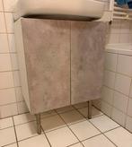 Wastafelmeubel grijs/greige badkamer gootsteen met deurtjes, Zo goed als nieuw, Minder dan 100 cm, Wastafelkast, 25 tot 50 cm