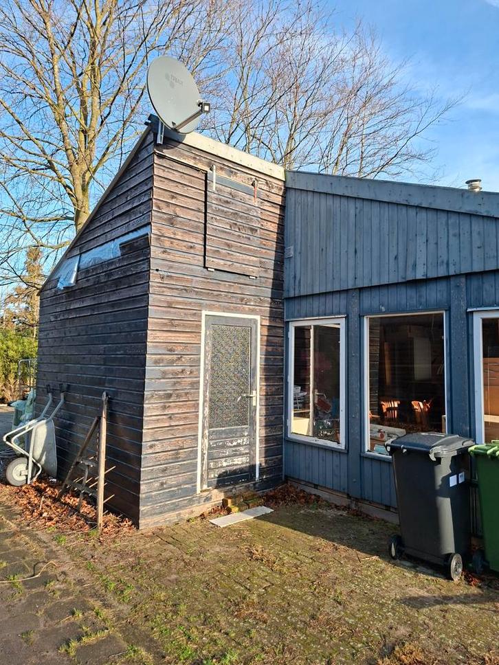 Houten Schottenkeet/ noodwoning, Tuin en Terras, Tuinhuizen, Gebruikt, Schuur, Hout, 250 tot 500 cm, 200 tot 400 cm, 2 ramen, Ophalen