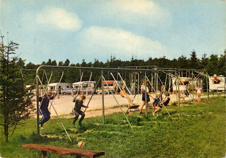 Camping Dennenoord, Wintelre - speeltuin - 1973 gelopen, Verzamelen, Ansichtkaarten | Nederland, Gelopen, Noord-Brabant, Voor 1920