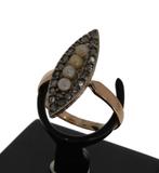 Sale Antieke diamanten parel prinsessen ring 14k goud