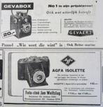 21 vintage advertenties reclames Agfa Gevaert 54-70 foto cam, Verzenden, Voor 1940, Fototoestel
