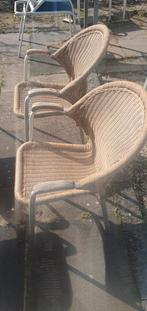 Terras stoelen rieten, Tuin en Terras, Ophalen, Gebruikt, Stapelbaar