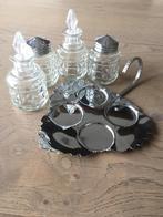 Vintage glazen olie en azijnstel  nooit gebruikt, Ophalen of Verzenden, Nieuw