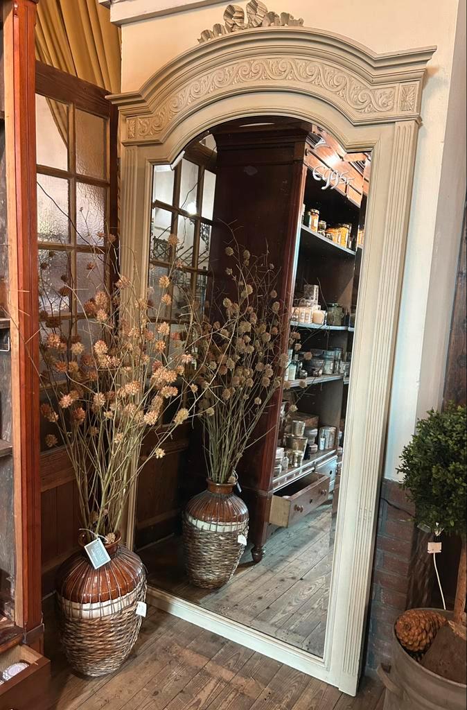 Antieke oude hele grote franse kuif kleding pas  spiegel, Antiek en Kunst, Antiek | Spiegels, Rechthoekig, Ophalen of Verzenden